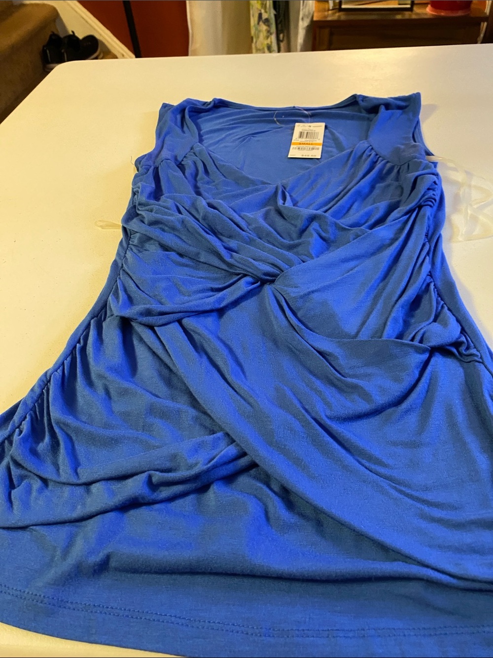 INC International Concepts Royal Blue Sleeveless Twist Front Top